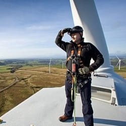 Wind Turbine Man Square